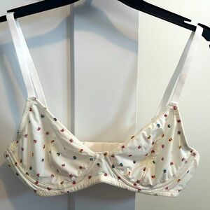 J. Crew White Floral Balconette Bra Bralette Size 36C